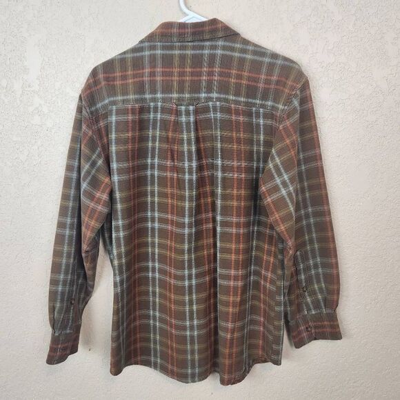 Woolrich Brown Plaid Medium Weight Button Down Shirt Men's Medium (4054) - Picture 2 of 7